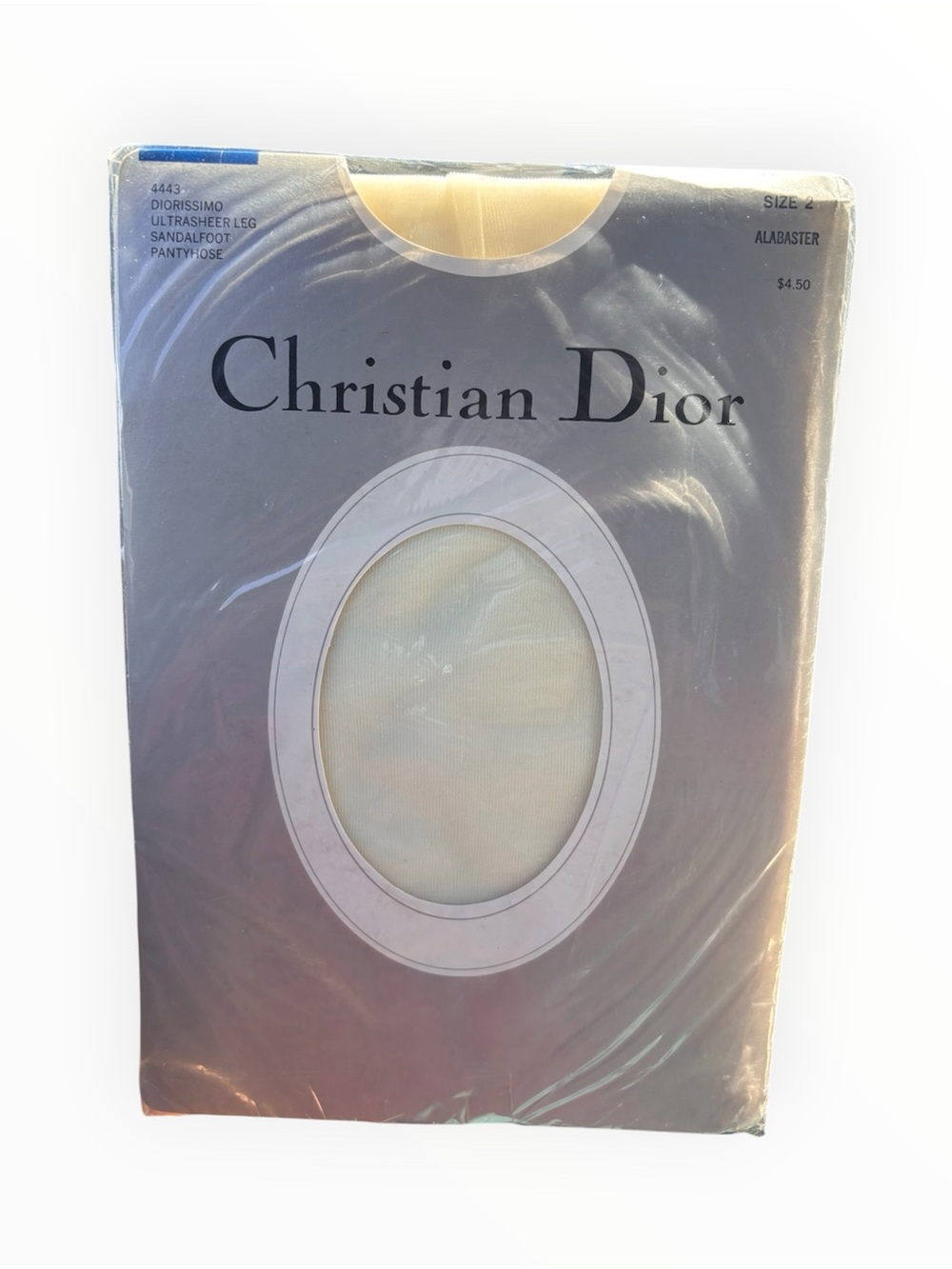 Vintage CHRISTIAN DIOR Pantyhose Ultrasheer Alabaster Stockings Sz 2 Stockings